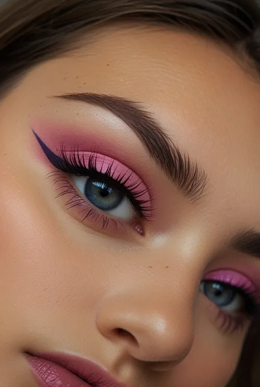 1. Bold Pink and Purple Smokey Eye Look