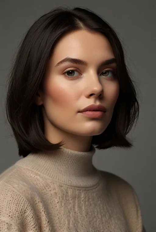 1. Chic Shoulder-Length Bob with Blunt Ends
