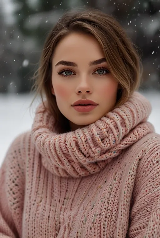 1. Snowy Day Soft Glam Look