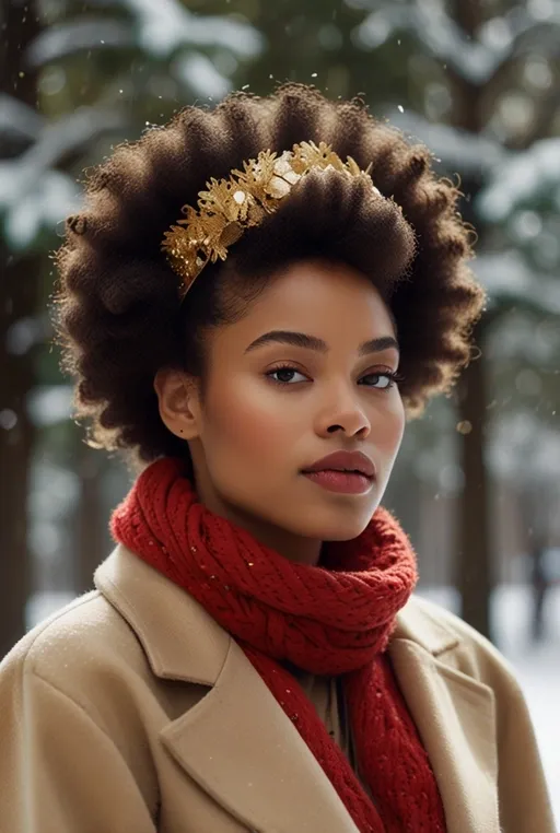 11. Afro Puff With Decorative Headband