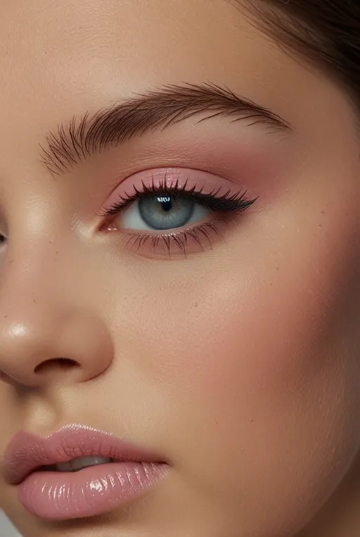 12. Light Pink Eyeshadow with Winged Liner