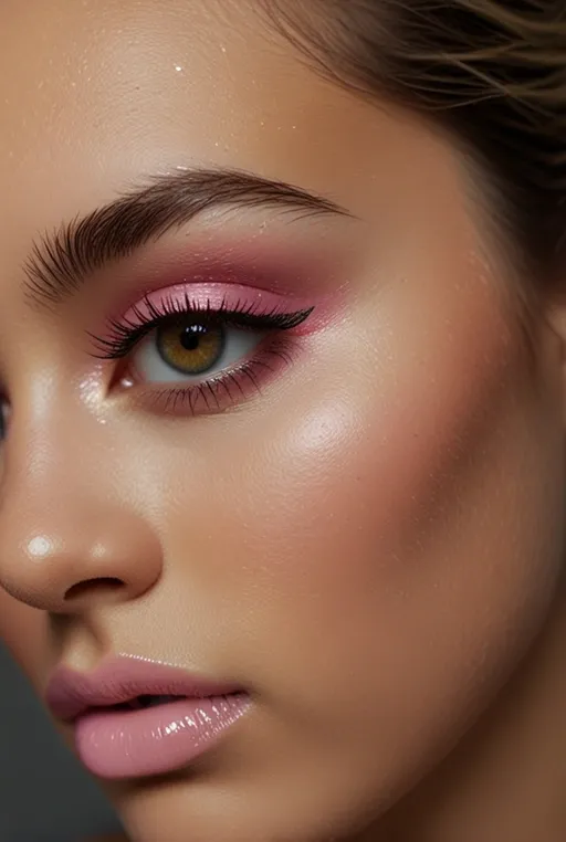 13. Bold Pink Eyeshadow with Metallic Accents