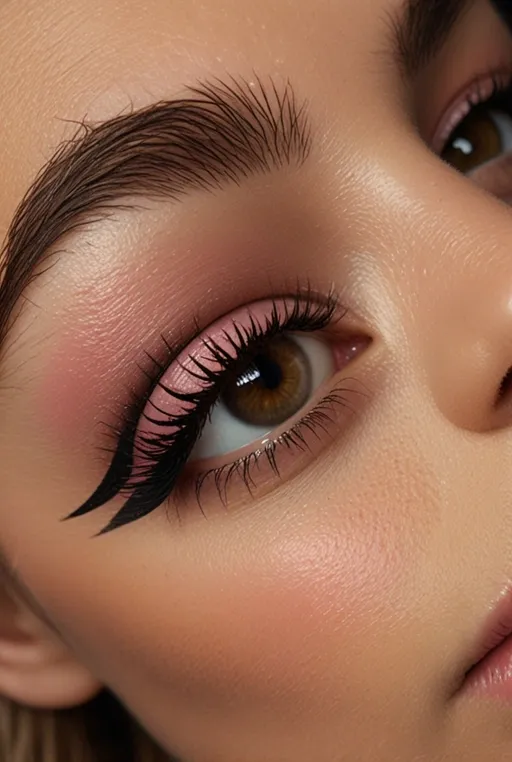 14. Soft Pink Eyeshadow with Smokey Lower Lash Line
