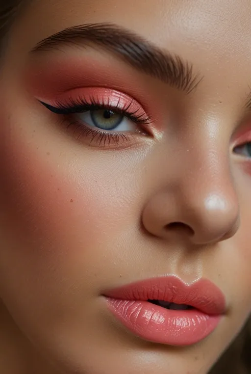 15. Pink and Coral Eyeshadow Blended Look
