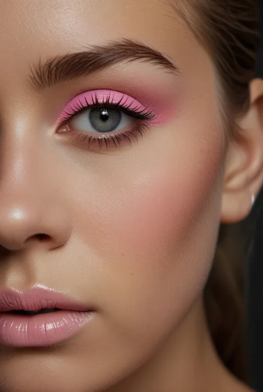 17. Pink Eyeshadow with Winged White Liner