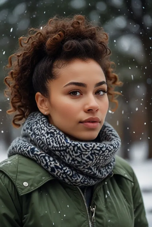 18. High Puff With Curly Bangs