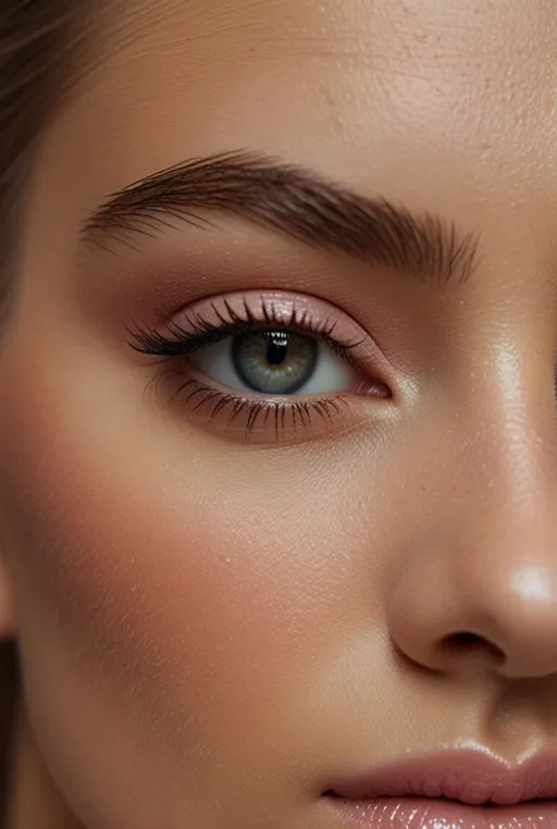 18. Pink Eyeshadow with Glossy Lids and Lashes