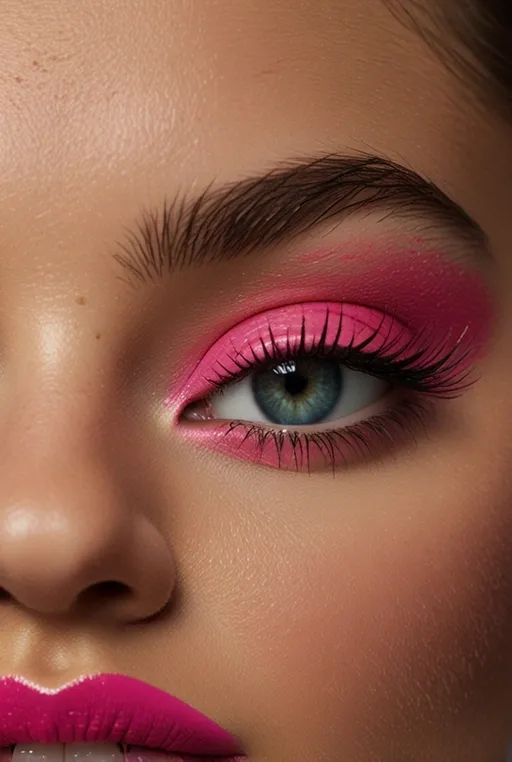 19. Neon Pink Eyeshadow for a Bold Statement