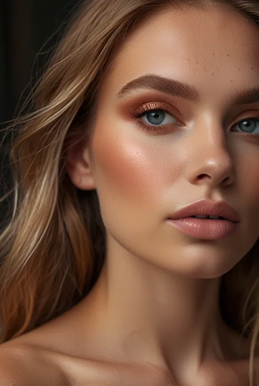 19. Soft Copper Eyeshadow with Light Pink Lips