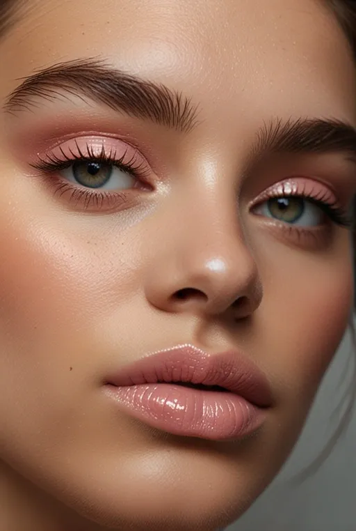 2. Soft Pink Glow with Golden Highlights