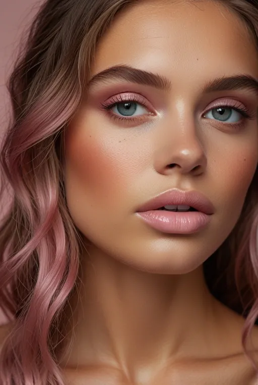 21. Glowy Highlight and Soft Pink Makeup