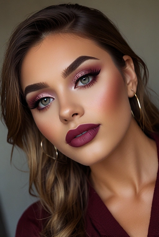 22. Pink and Burgundy Eyeshadow for a Fall Inspired Look