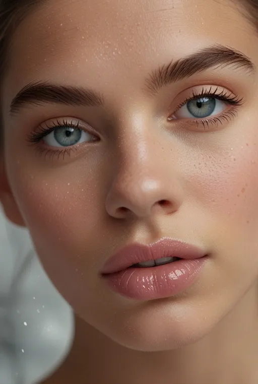 22. Subtle Shimmer and Soft Pink Lip