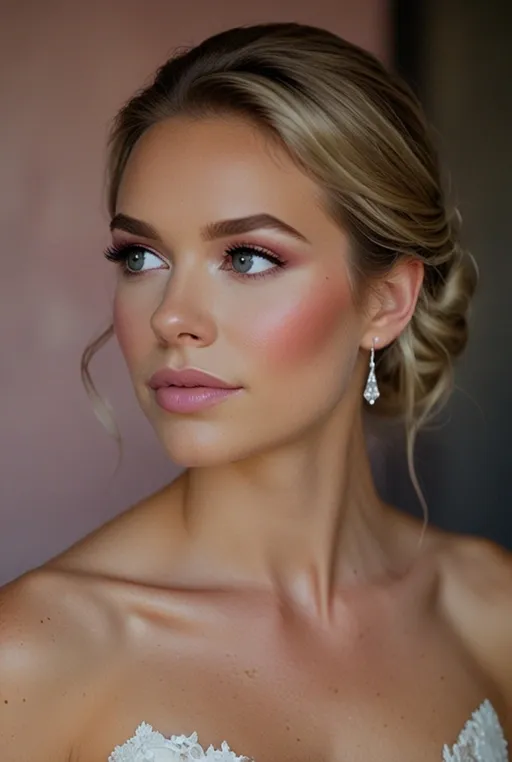 24. Elegant Soft Pink Bridal Glow