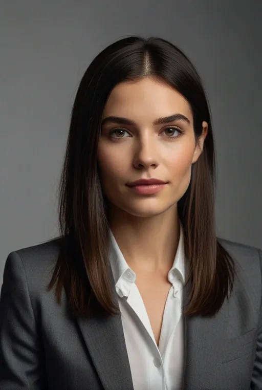 24. Sleek Shoulder-Length Hair with Middle Part