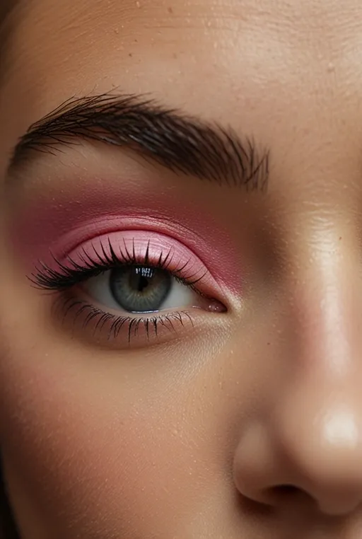 4. Matte Pink Eyeshadow with Defined Eyeliner