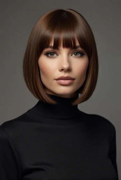 7. Sleek Mid-Length Bob with Side-Swept Bangs
