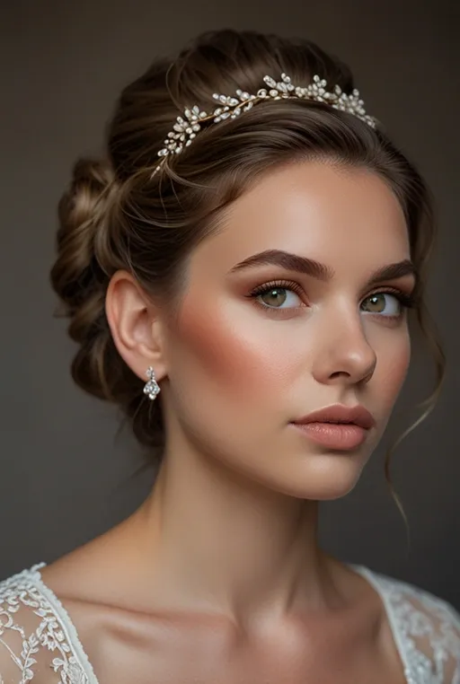 7. Soft Peachy Bridal Look