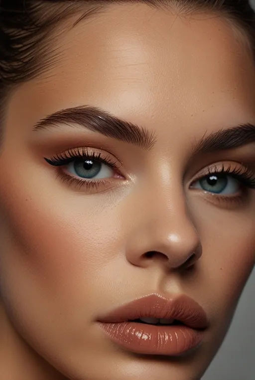 8. Elegant Winged Eyeliner and Nude Gloss