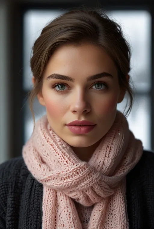 9. Frosted Pink Lips and Luminous Skin