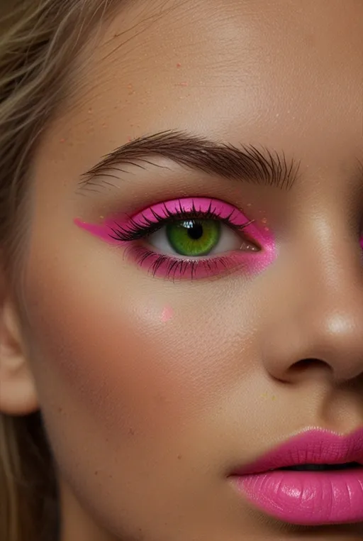 9. Pink Eyeshadow with a Neon Pop