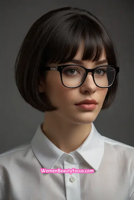 1. Sleek Bob with Side Part