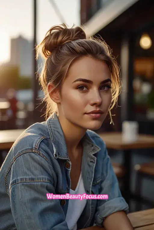 10. Messy Bun with Loose Strands