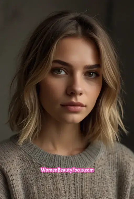 11. Tousled Lob With Ash Blonde Highlights