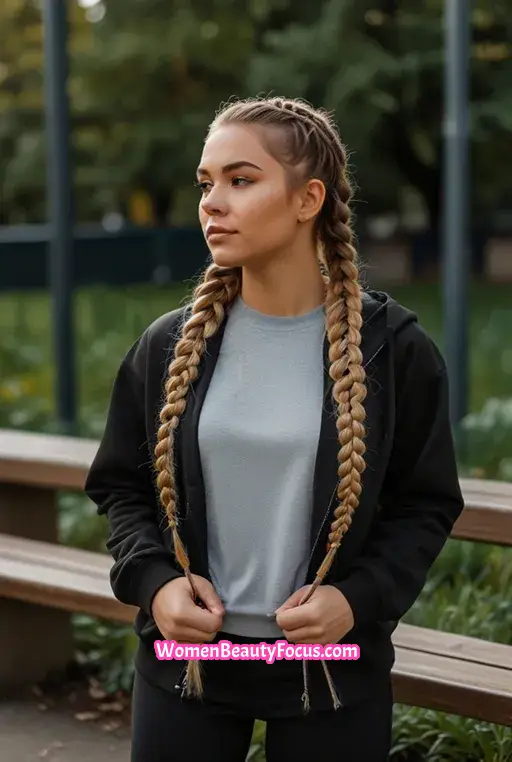 15. Double Dutch Braids with Highlights