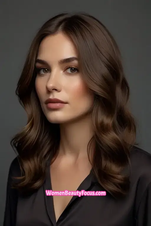 16. Wavy Lob With Side Part