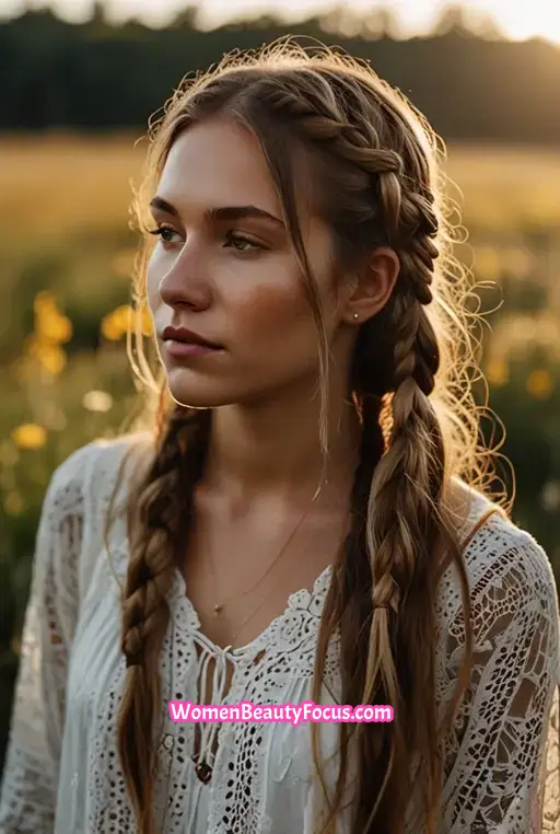 17. Medium-Length Hair With Loose Braids