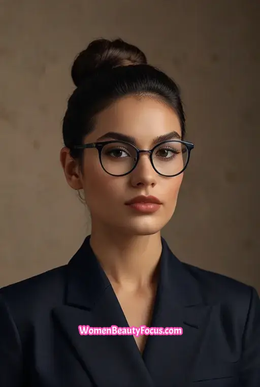 18. Sleek Low Bun with Center Part