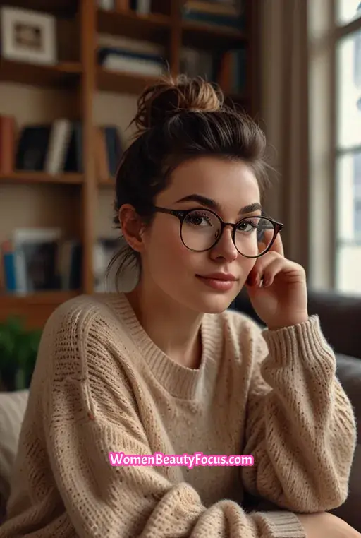 2. Messy Bun with Wispy Bangs