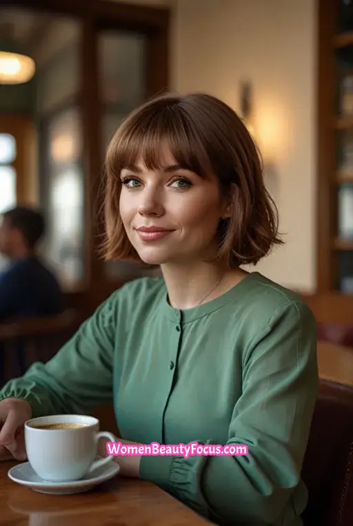 20. Bob with Curled Ends and Bangs