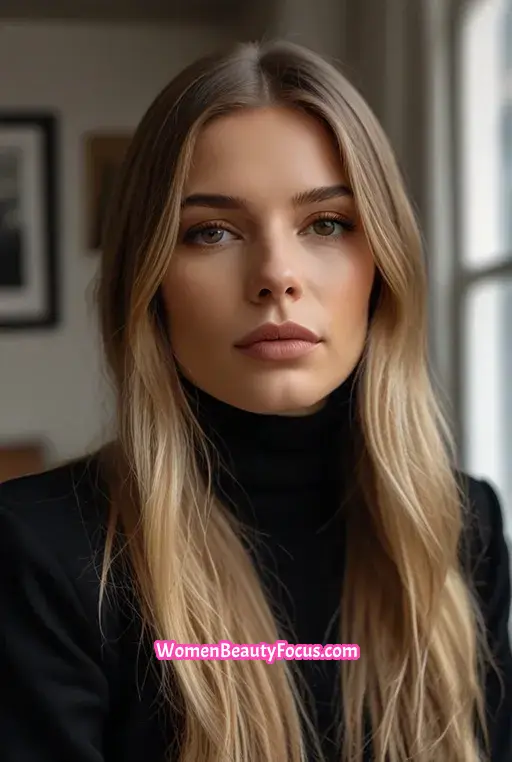 21. Long Straight Hair with Ombre Effect