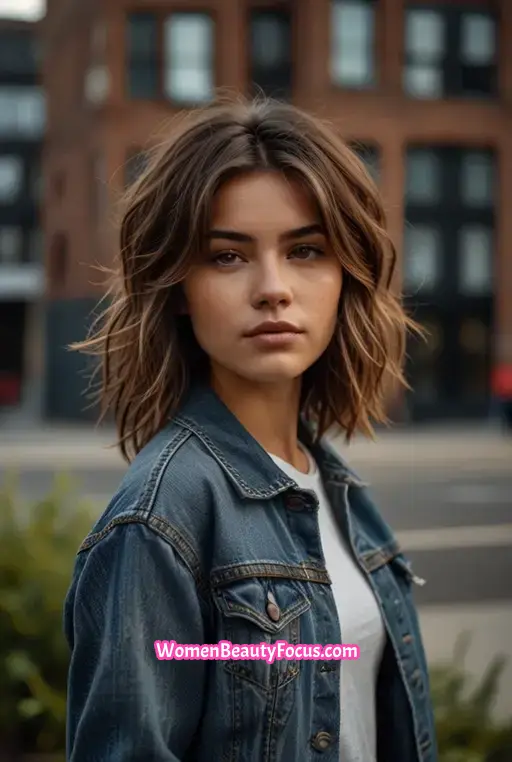3. Shaggy Layers With Caramel Highlights