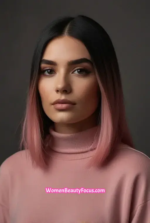 4. Blunt Cut With Soft Pink Ombre