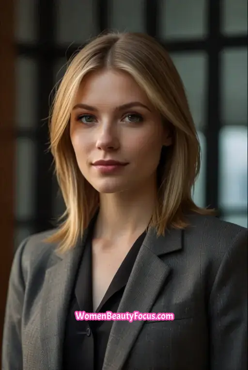 6. Straight Lob With Face-Framing Highlights
