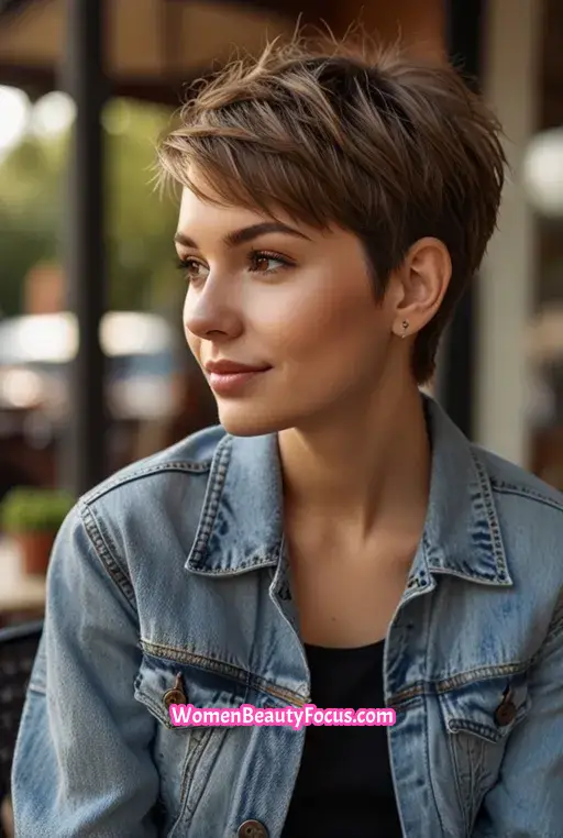 7. Tousled Pixie Cut with Tapered Sides