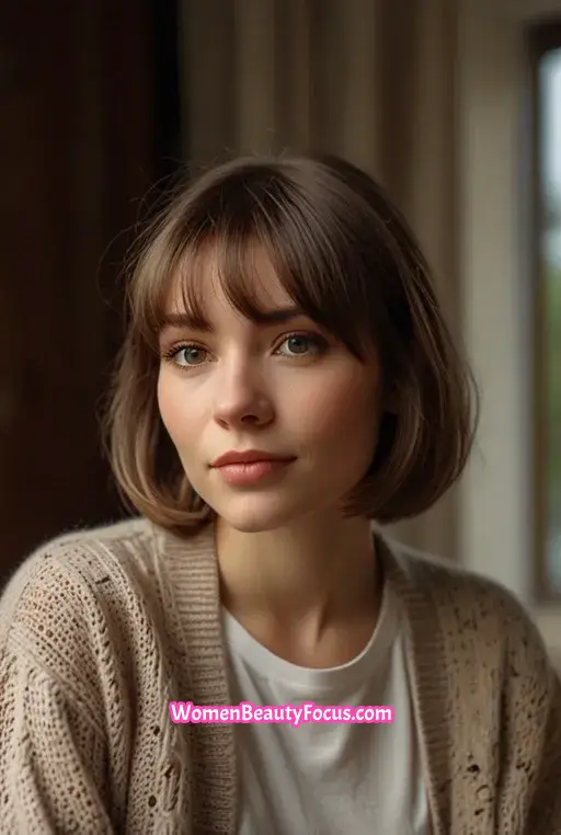 9. Layered Bob with Wispy Bangs