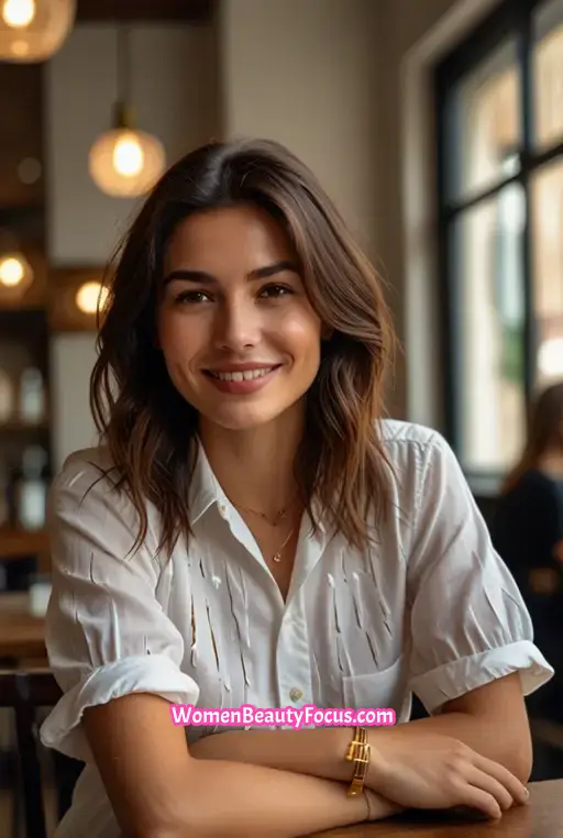 9. Medium-Length Hair With Feathered Layers