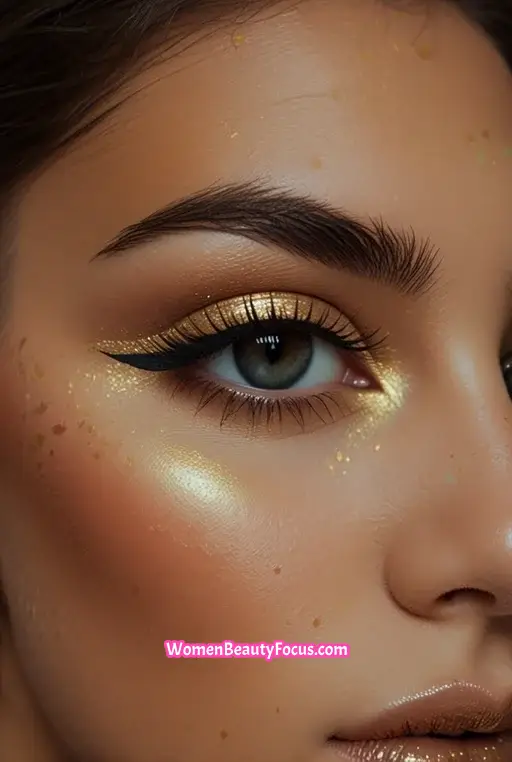 11. Black and Gold Smokey Eyeshadow
