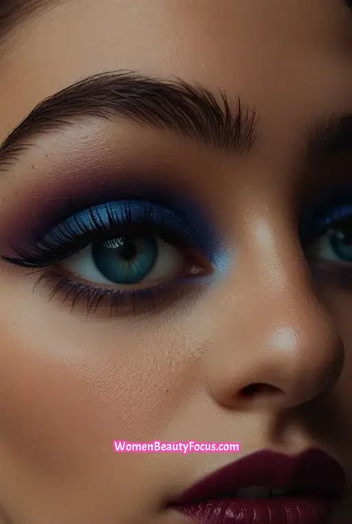 12. Bold Blue Eyes with Dark Lip