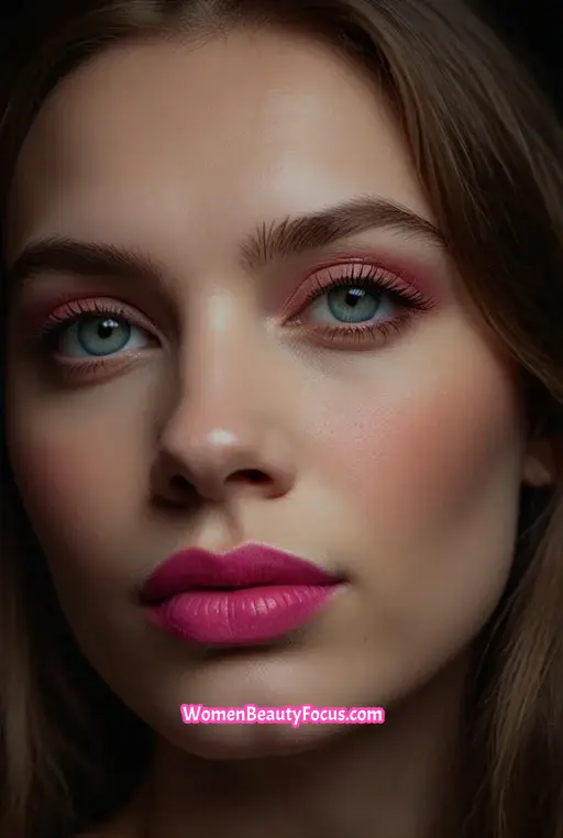 12. Bright Pink Lips with Soft Smokey Eyes