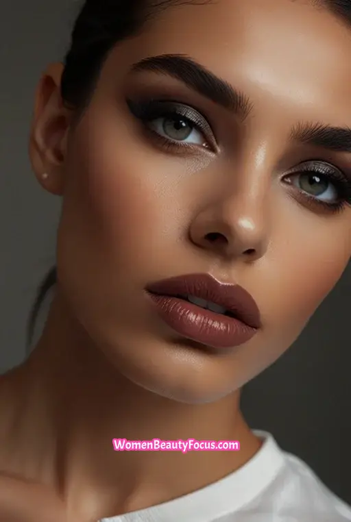 13. Matte Black Eyeshadow with Glossy Lips