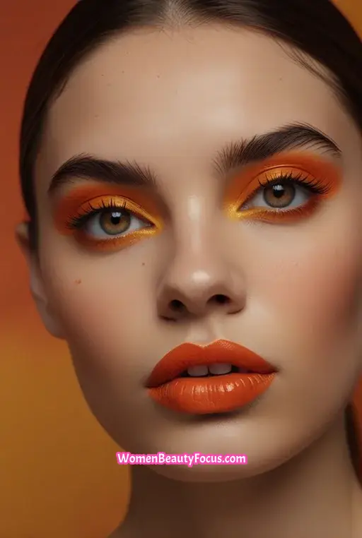 16. Bold Orange and Yellow Eyeshadow