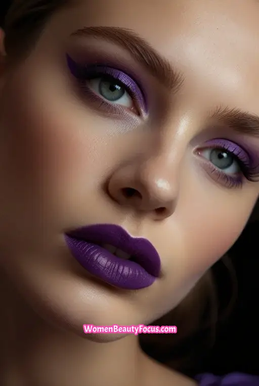 16. Deep Purple Eyeshadow with Winged Liner