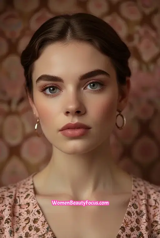 16. Soft Pink Eyeshadow with Brown Lips