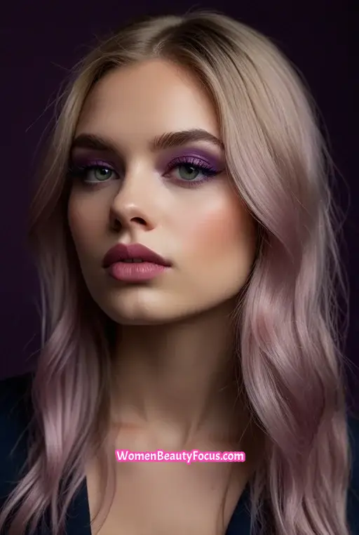 17. Dark Purple Eyeshadow with Silver Liner