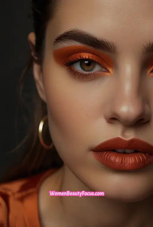 18. Orange and Burgundy Eyeshadow